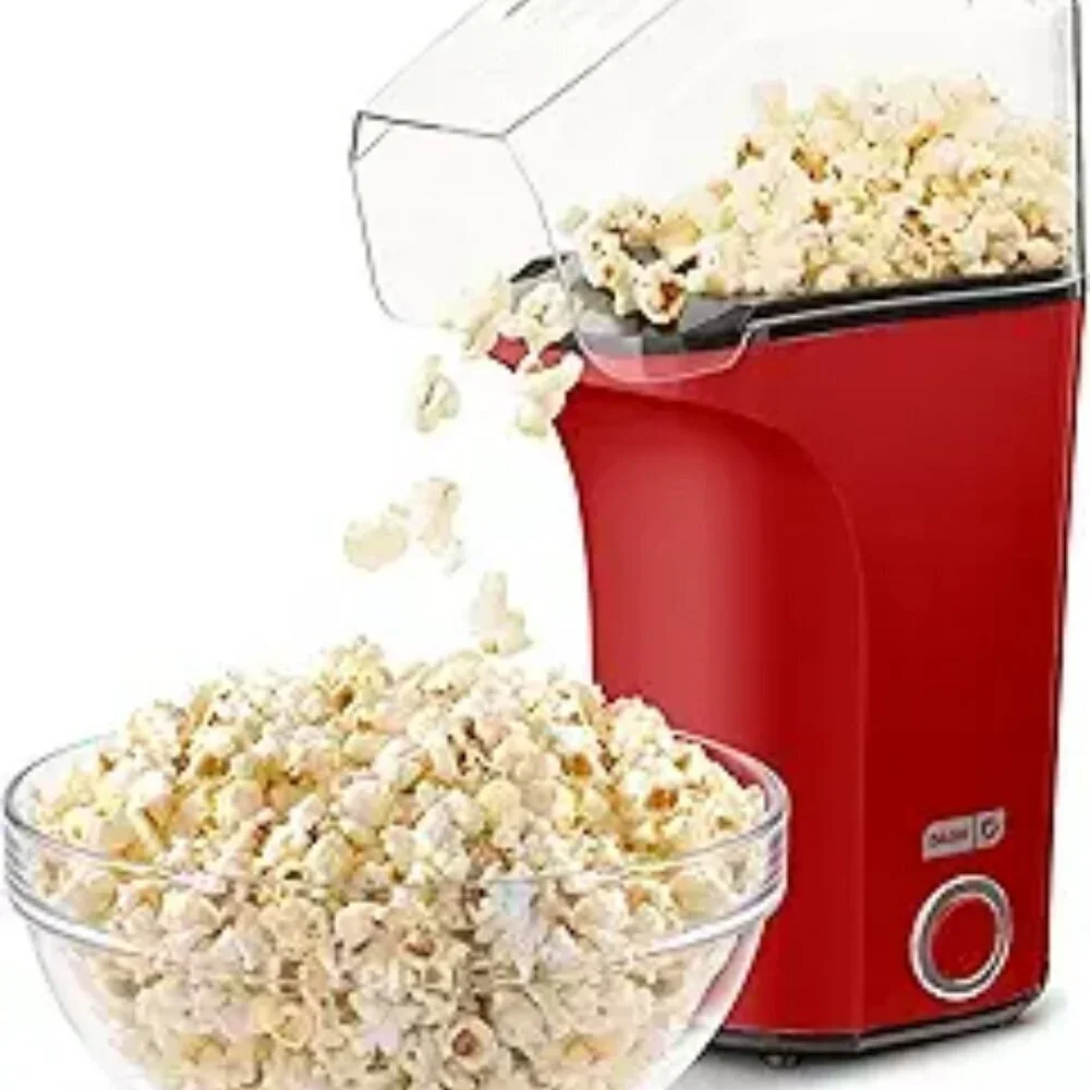Hot Air Popcorn Maker Red 16 Cup Popper with Butter Melter Oil Free Snack